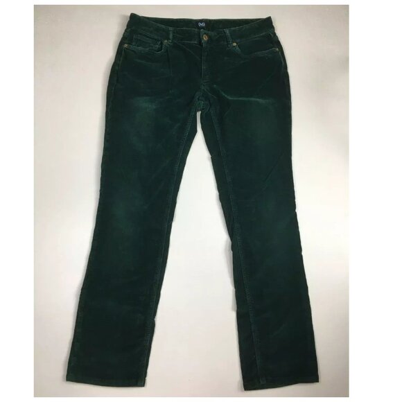 D&G DOLCE & GABBANA Italy Green Corduroy Logo Hardware 5 Pocket Jeans Pant